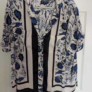 Anthropologie Brenna Short-Sleeve Buttondown Shirt